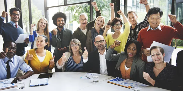 Professional businesspeople networking and shaking hands at networking event
